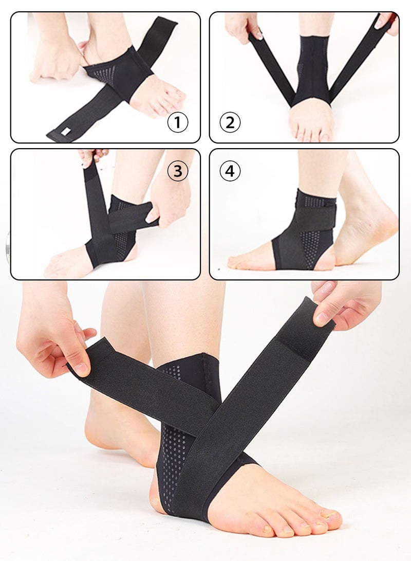 Syarme Ankle Brace, 2Pcs Adjustable Ankle Support Brace, Foot Brace for Men and Women Ankle ankle Joint Heel Splint Ankle Cuff Ankle Support for Strains, Sports Ankle Brace L - Image 4