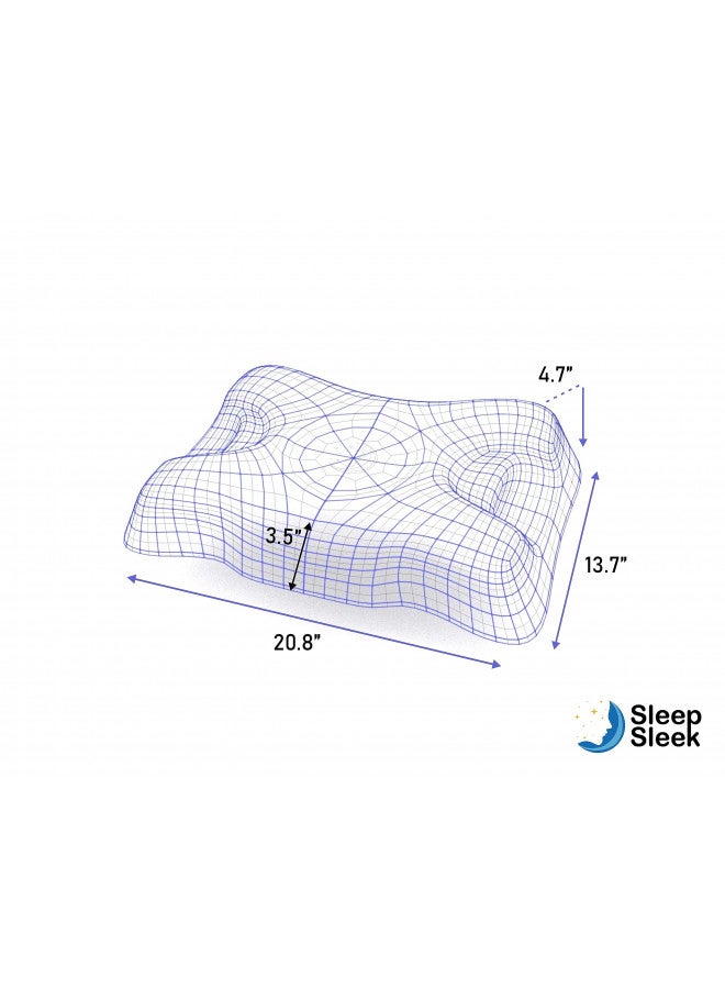 SLEEP SLEEK SLEEP SLEEK Beauty Pillow, Anti- Aging & Anti- Wrinkle Beauty Sleeping Pillow, Memory Foam for Neck and Shoulder Pain, Back and Side Sleeper, (with%100 Cotton Pillowcase)  - Image 2