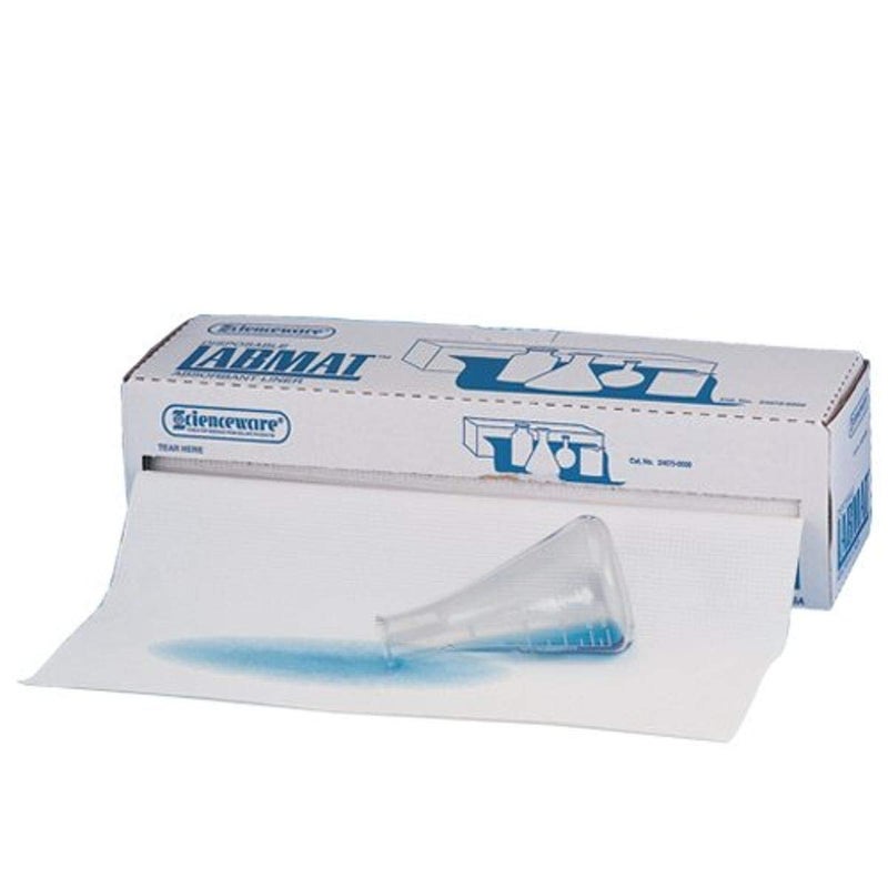 SP Scienceware Bel-Art SP Scienceware Labmat Bench Liner Roll â€“ 50 ft, White, Absorbent Lab Bench Protector for Spills, Chemicals & Stains, Non-Slip Backing (F24675-0000)