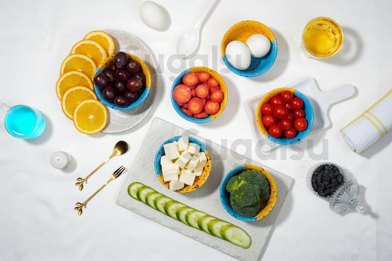 Sugalsu Tritone Pattern HandPainted Multicolored Ceramic Bowl 180 ML Attractive Bowl for Soups Noodles Snacks Cereals Curry and Dal Set of 6 Double Colour - Image 5