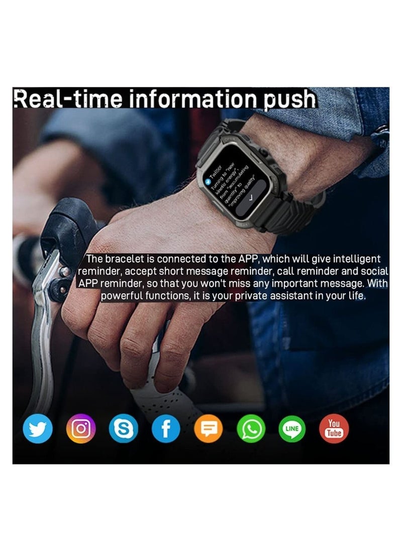 DMG TECH - 1.85" Smart Watches for Men with Bluetooth Call (Answer/Make Call),New Fitness Tracker, IP68 Waterproof Military Smart Watches with Heart Rate, Blood Oxygen and Sleep Monitor (Black) - Image 1