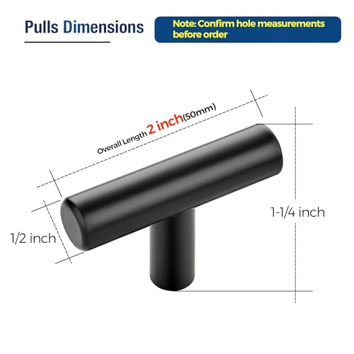 JOY DECOR 40 Pack Cabinet Knobs Black Cabinet Handles 2in Kitchen Cabinet Knobs Single Hole Drawer Knobs for Dresser Drawers - Image 3