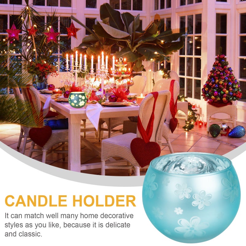Decorative Vintage Candleholder Dining Table Candlestick Glass Candle Stand - Image 3