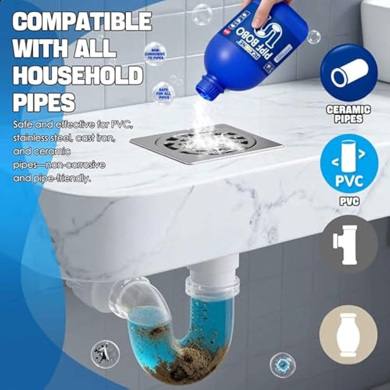 Arabest Pipe Bobo Drain Cleaner, 300g, Professional Strength Pipe Dredging Formula for Kitchen Sinks, Shower Drains, Tubs, Dissolves Blockages (1Pcs) - Image 4