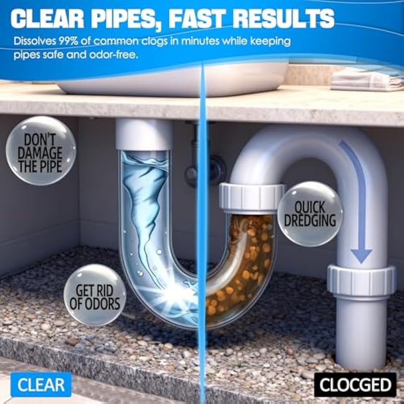 Arabest Pipe Bobo Drain Cleaner, 300g, Professional Strength Pipe Dredging Formula for Kitchen Sinks, Shower Drains, Tubs, Dissolves Blockages (1Pcs) - Image 2