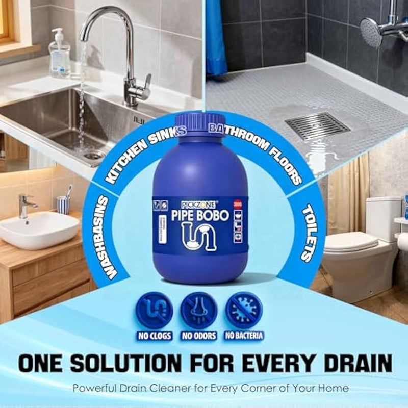 Arabest Pipe Bobo Drain Cleaner, 300g, Professional Strength Pipe Dredging Formula for Kitchen Sinks, Shower Drains, Tubs, Dissolves Blockages (1Pcs) - Image 3