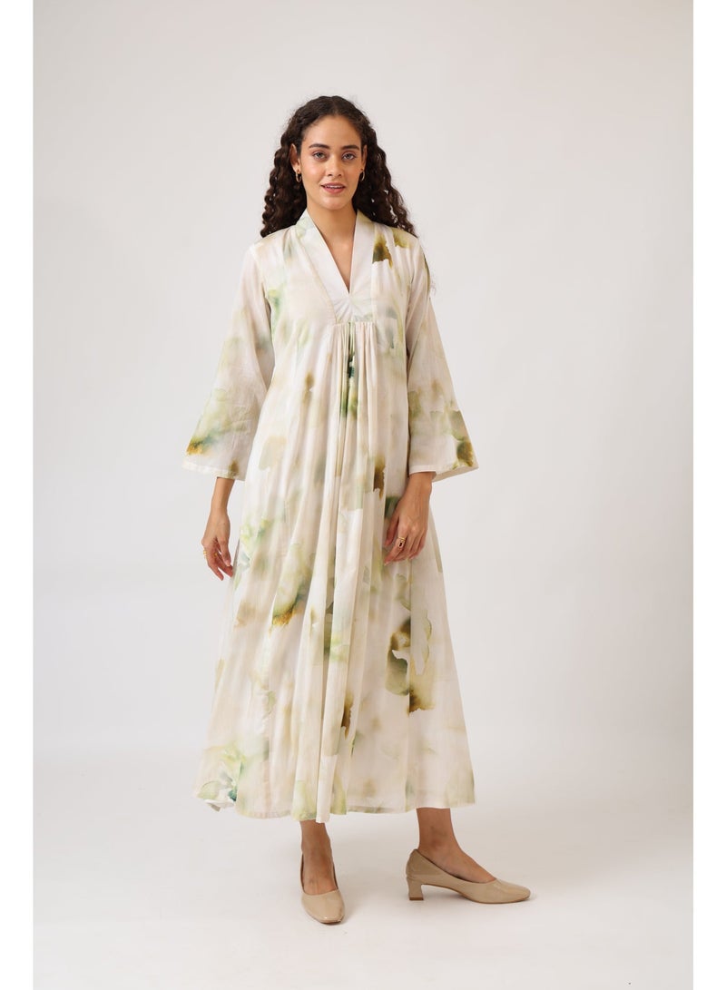 نور فستان بانيل وردي مزدهر - Image 4