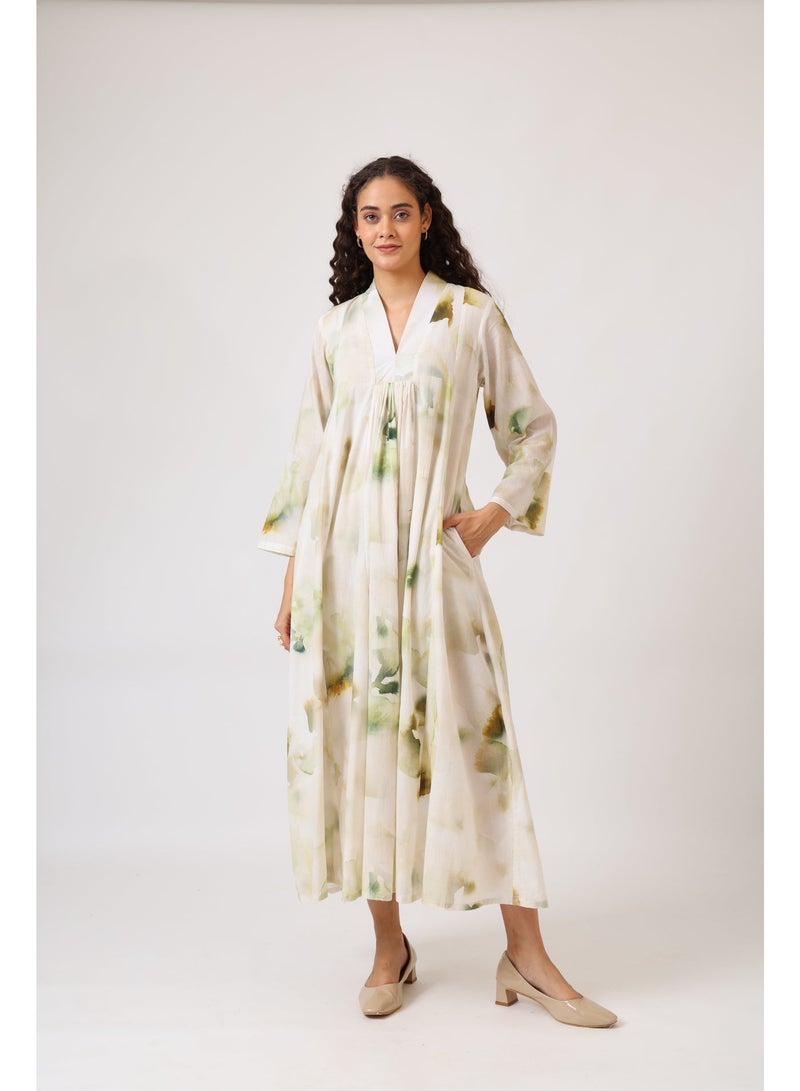 نور فستان بانيل وردي مزدهر - Image 5