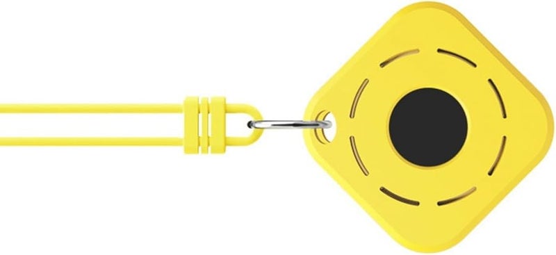 Yellow Silicone Shockproof Protective Case with Lanyard for Locator Wallet Luggage - Image 2