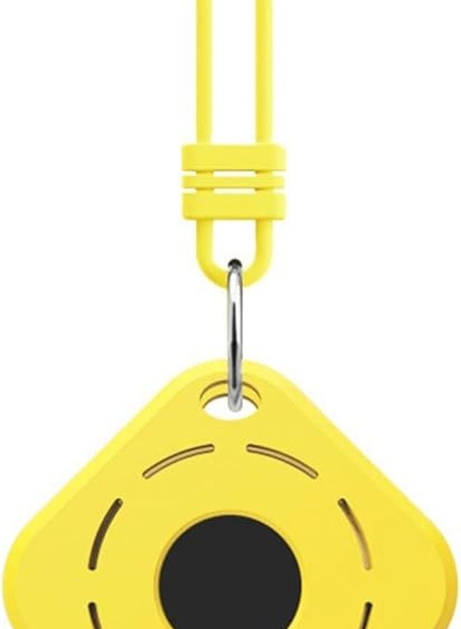 Yellow Silicone Shockproof Protective Case with Lanyard for Locator Wallet Luggage - Image 4