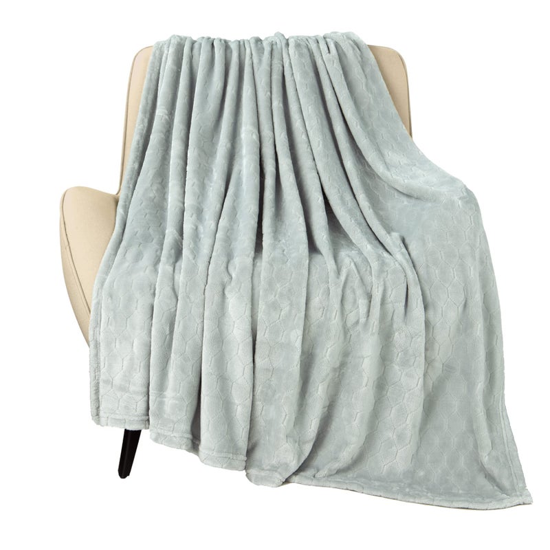 TOONOW Fleece Blanket Super Soft Cozy Throw Blanket 50 x 60 Lightweight Fuzzy Comfy Textured Flannel Blanket Warm Plush Throw Blankets for Couch Sofa Bed Mirage Gray