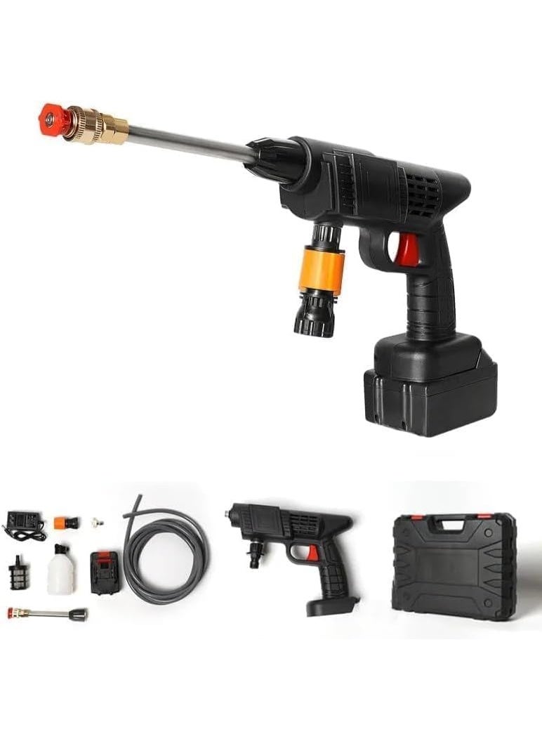 Cordless car wash machine - rechargeable, for cleaning cars, bikes, and gardens, with an electric wash gun and adjustable nozzle. - Image 1