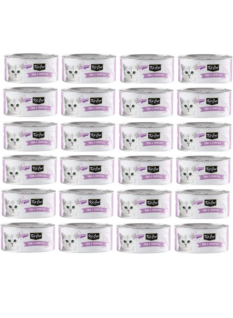 Kit Cat Pack of 24 Tuna & Crabstick Cat Wet Food 24x80g - Image 1