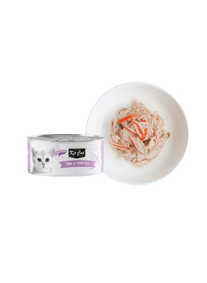 Kit Cat Pack of 24 Tuna & Crabstick Cat Wet Food 24x80g - Image 2