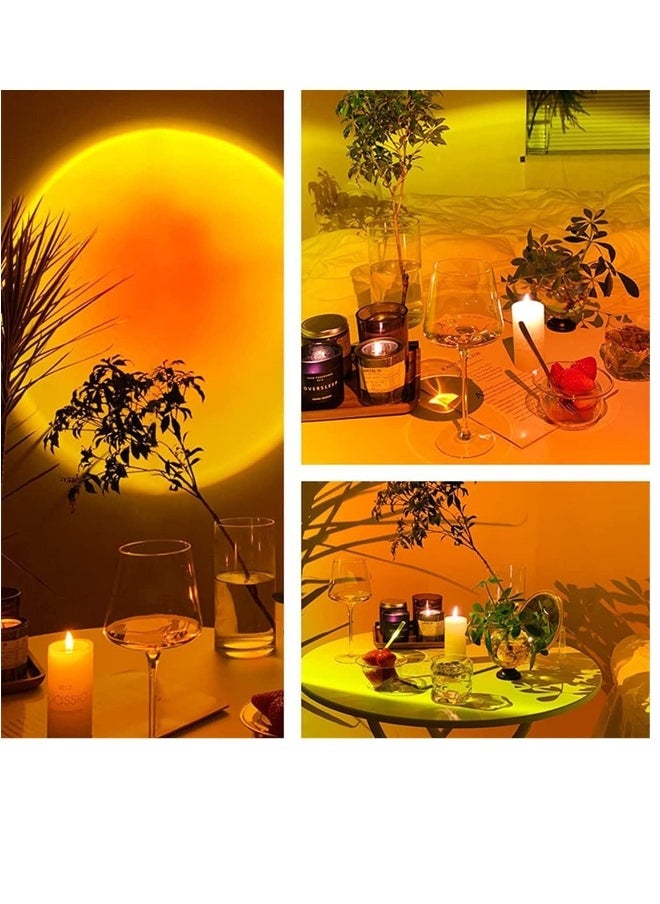 Generic - Sunset Lamp Projection, 16 Colors Changing Projector Rainbow Night Light Sunlight Room Decor 360 Degree Rotation for Decorations Photography/Party/Bedroom/Home Lamps - Image 1