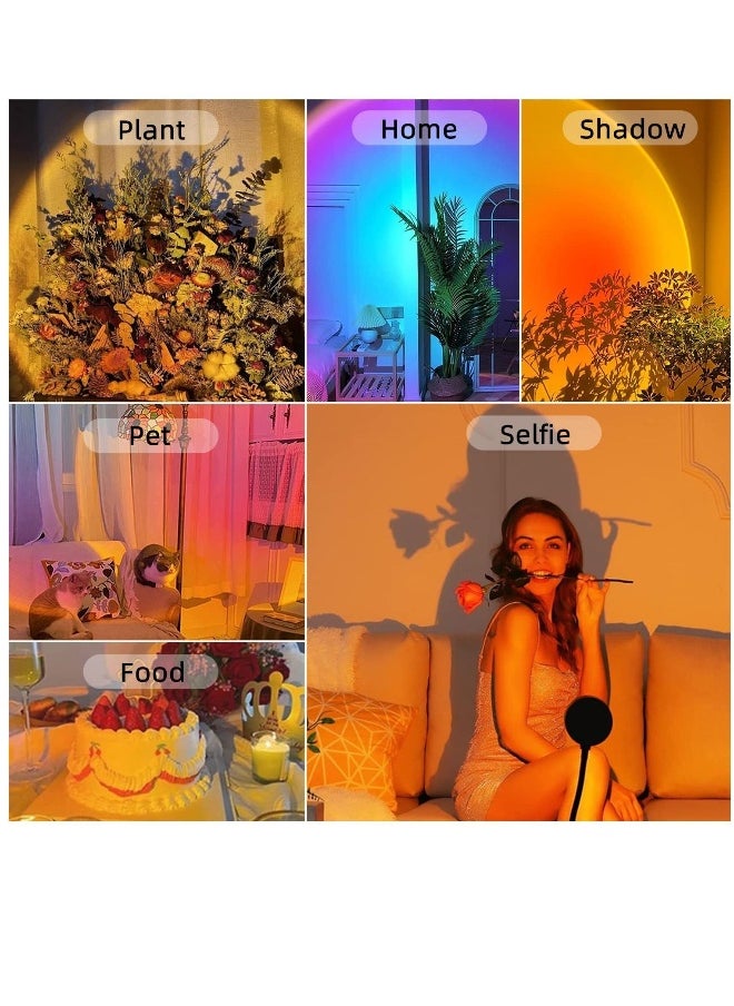 Generic - Sunset Lamp Projection, 16 Colors Changing Projector Rainbow Night Light Sunlight Room Decor 360 Degree Rotation for Decorations Photography/Party/Bedroom/Home Lamps - Image 1