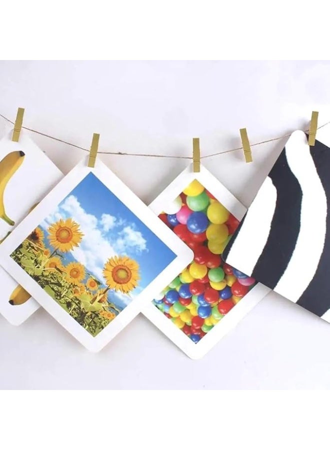 مشابك خشبية صغيرة – طقم من 100 قطعة – بطول 3 سم – باللون الذهبي – مشابك طبيعية للأعمال اليدوية وتزيين الصور والهدايا والحفلات - Image 5