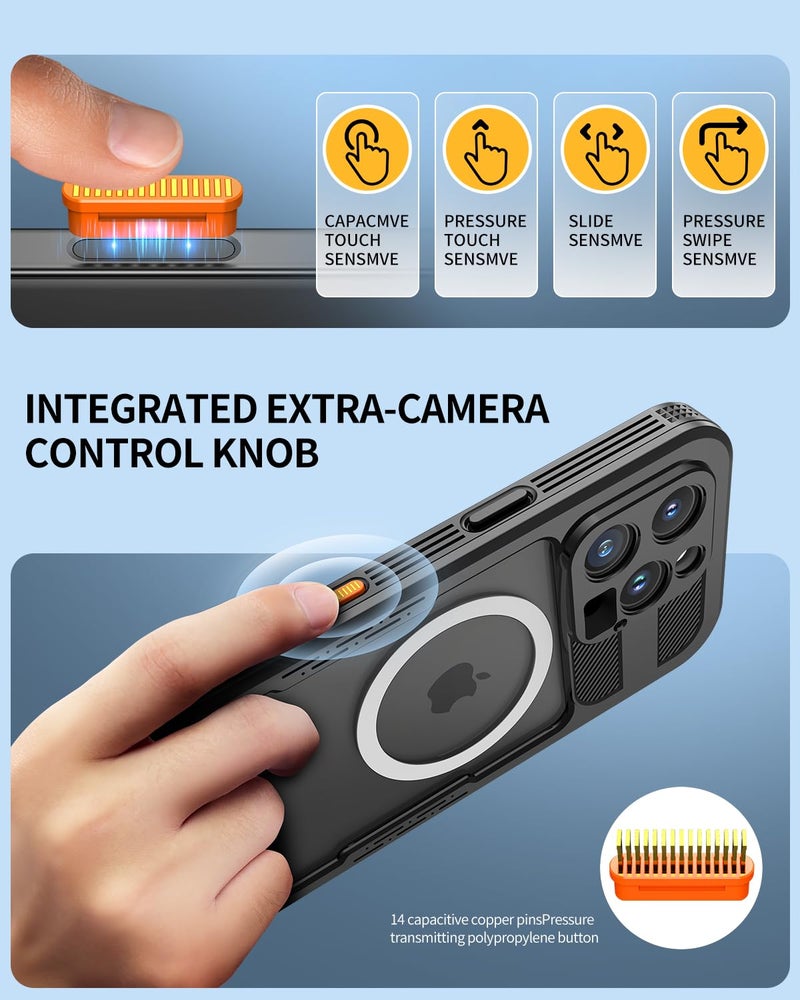 Lanhiem Magnetic for iPhone 16 Pro Max Case, IP68 Waterproof Dustproof Case, [Compatible with Magsafe] [Built-in Screen Protector] Full Body Heavy Duty Rugged Phone Cover 6.9 inch, Black/Clear - Image 5