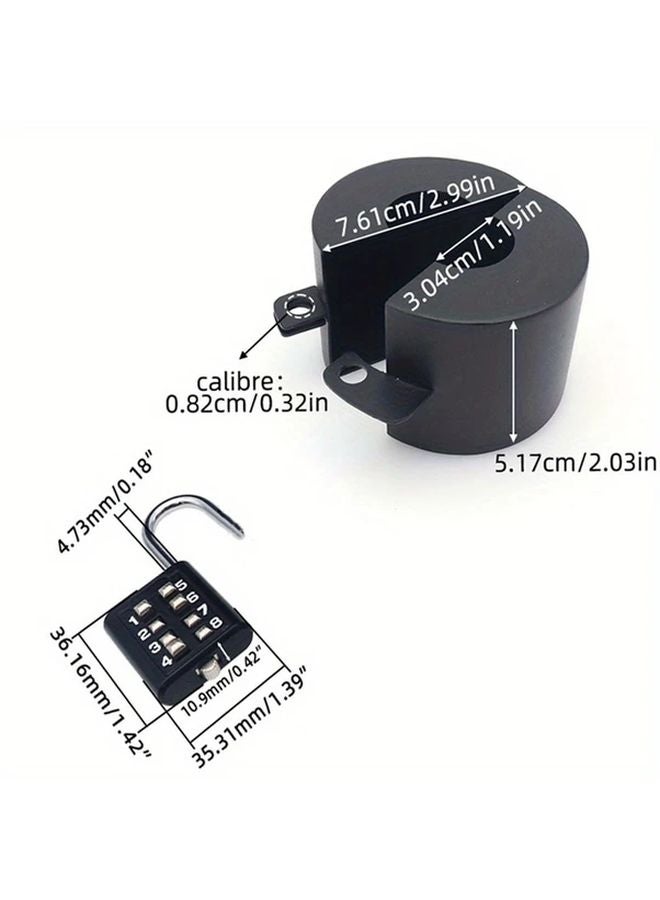 مجموعة واقية لحنفية الخارجية مع قفل رقمي جهاز أمان مضاد للسرقة باللون الأسود - Image 4