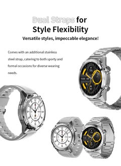 WAPIK Korean Brand Smart Watch Y7, Business Smartwatch, 30M Waterproof Fitness Watch, Bluetooth Calling, Compatible with Android and iOS, Smartwatch for Men, Zinc Alloy Vacuum Plating, Heart Rate Monitoring,Silver  - Image 4