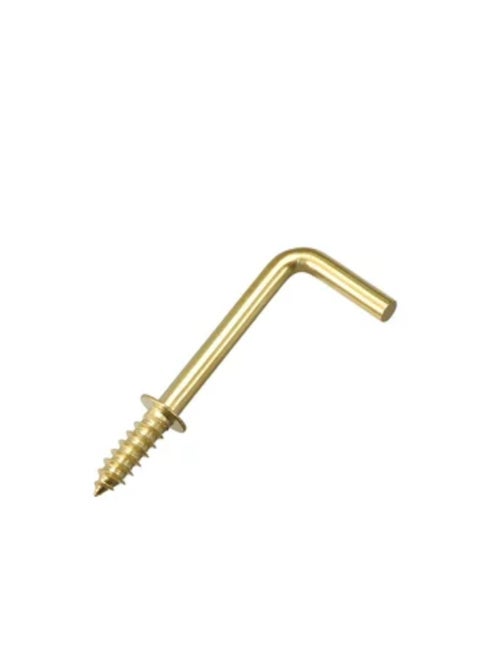 JR Brass L Screw Hooks 50Mm (4Pcs/Pkt)