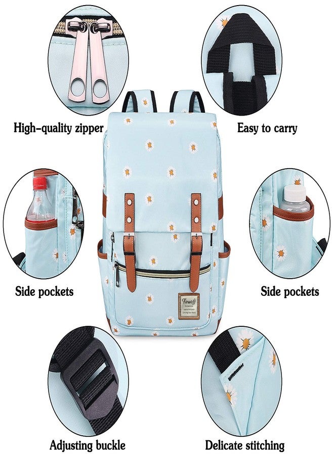 FEWOFJ Daisy School Backpack for Girls, 15.6" Laptop Backpacks College School Bookbags Casual Daypack - Image 4