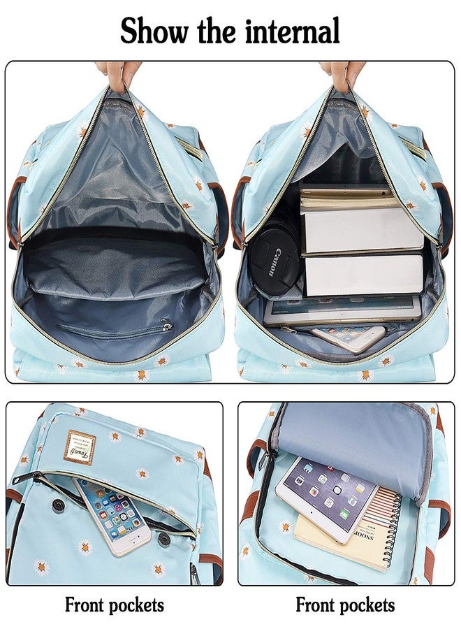 FEWOFJ Daisy School Backpack for Girls, 15.6" Laptop Backpacks College School Bookbags Casual Daypack - Image 3