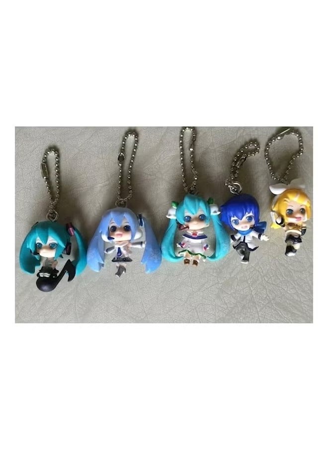 Generic 5-Piece Hatsune Miku Keychain Pendant Set  - Image 1