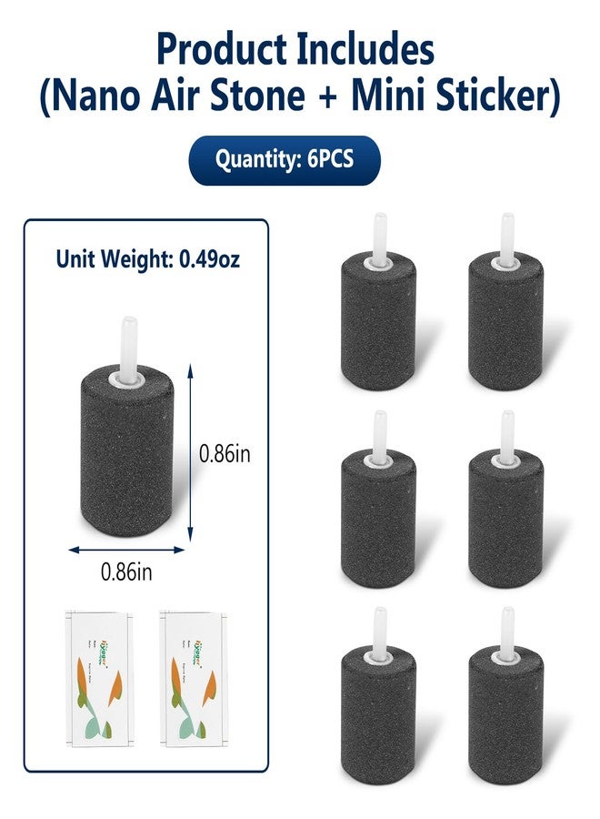 هايغر أحجار تهوية صامتة لأحواض السمك من هيجر، حجر فقاعات لتهوية حوض السمك، ملحقات مضخة هواء لأحواض السمك، طقم لأحواض أسماك الزينة والزراعة المائية (6 قطع (ارتفاع 0.86 بوصة، قطر 0.86 بوصة)) - Image 5
