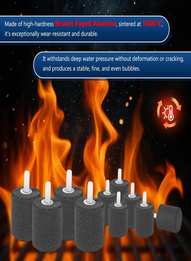 هايغر أحجار تهوية صامتة لأحواض السمك من هيجر، حجر فقاعات لتهوية حوض السمك، ملحقات مضخة هواء لأحواض السمك، طقم لأحواض أسماك الزينة والزراعة المائية (6 قطع (ارتفاع 0.86 بوصة، قطر 0.86 بوصة)) - Image 2