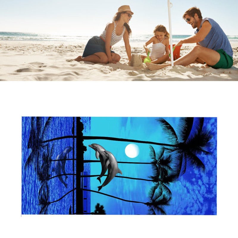 Microfiber Bath Towel: 1 Large Size Super Absorbent Soft Towel - Vibrant Ocean Scene Design Fast Dry Towel for Swimming Fitness Beach Home Use - Image 4