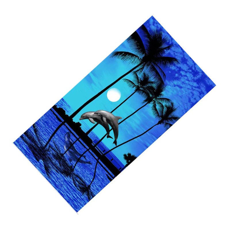 Microfiber Bath Towel: 1 Large Size Super Absorbent Soft Towel - Vibrant Ocean Scene Design Fast Dry Towel for Swimming Fitness Beach Home Use - Image 2