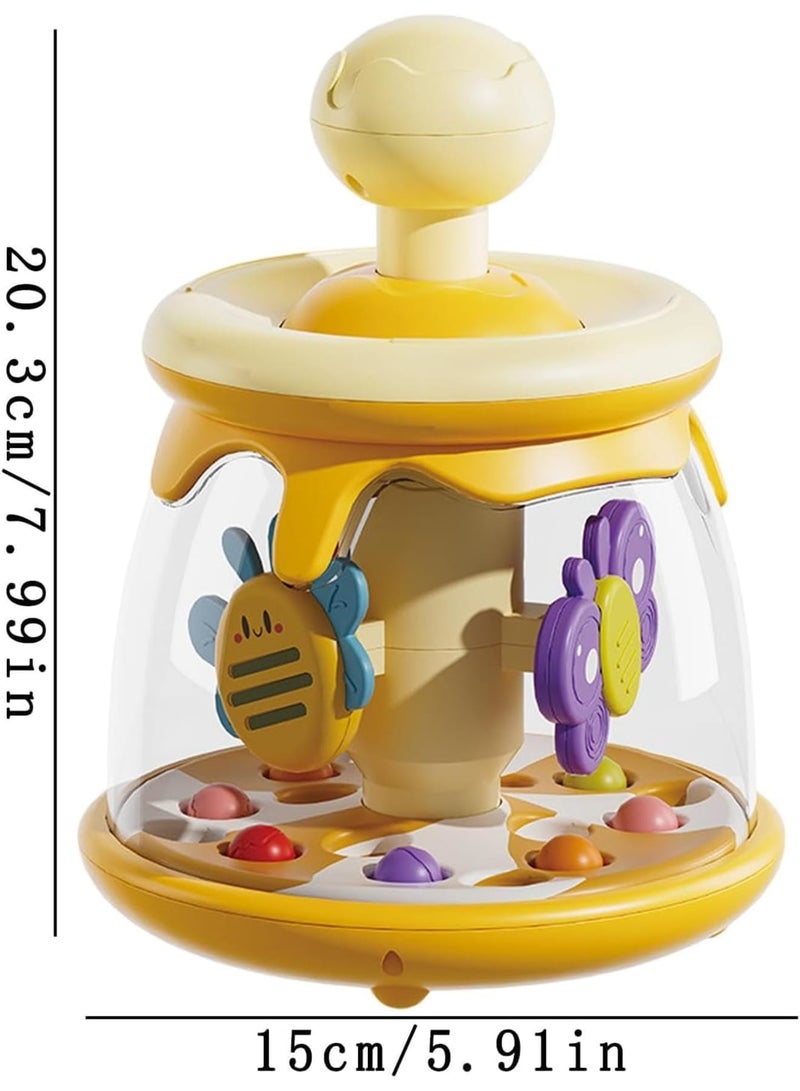 SYOSI Baby Suction Sensory Balls, Rotating Press and Spin Carousel Toy for Toddlers, Early Learning Educational Dome Tumble, Stimulates Motor Skills and Visual Development for Boys and Girls - Image 5