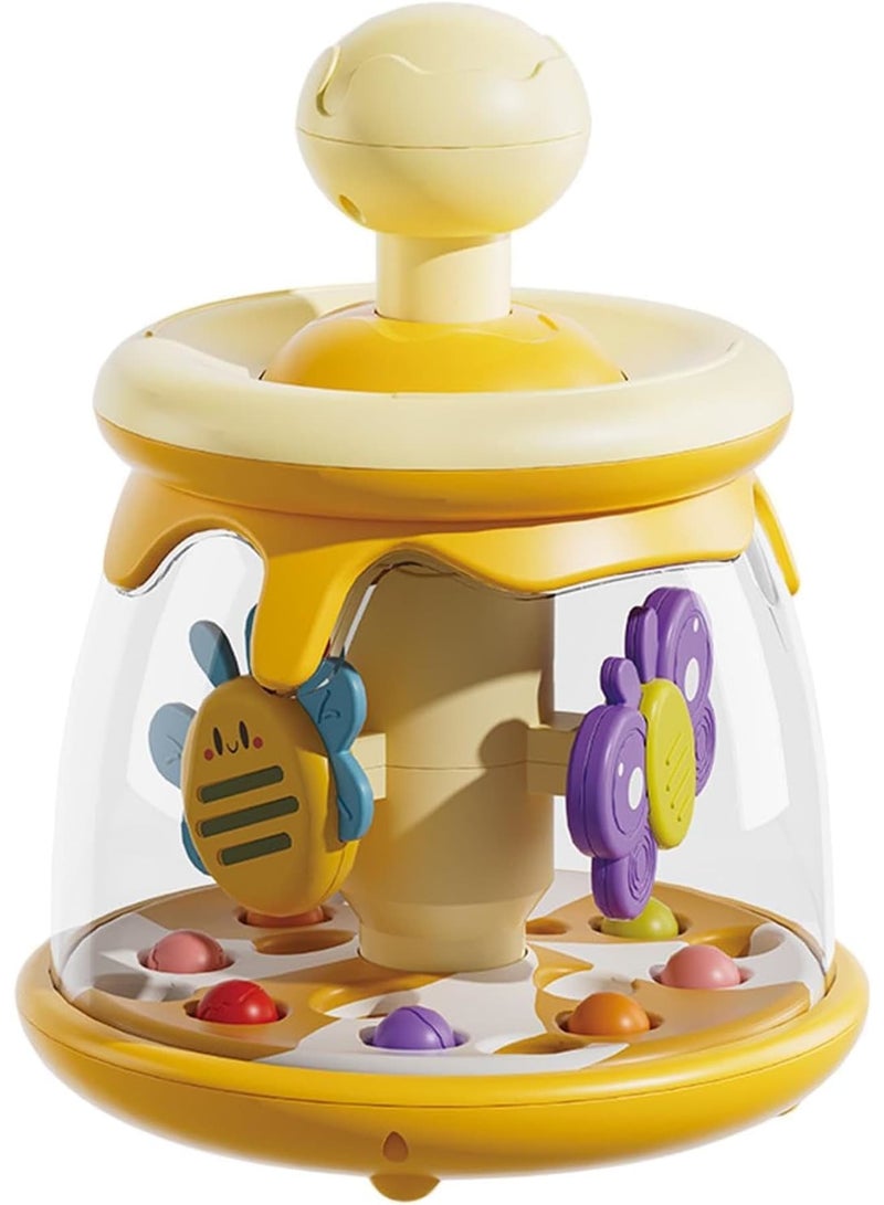 SYOSI Baby Suction Sensory Balls, Rotating Press and Spin Carousel Toy for Toddlers, Early Learning Educational Dome Tumble, Stimulates Motor Skills and Visual Development for Boys and Girls - Image 1