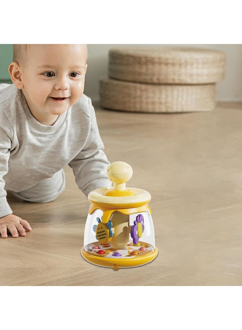 SYOSI Baby Suction Sensory Balls, Rotating Press and Spin Carousel Toy for Toddlers, Early Learning Educational Dome Tumble, Stimulates Motor Skills and Visual Development for Boys and Girls - Image 3
