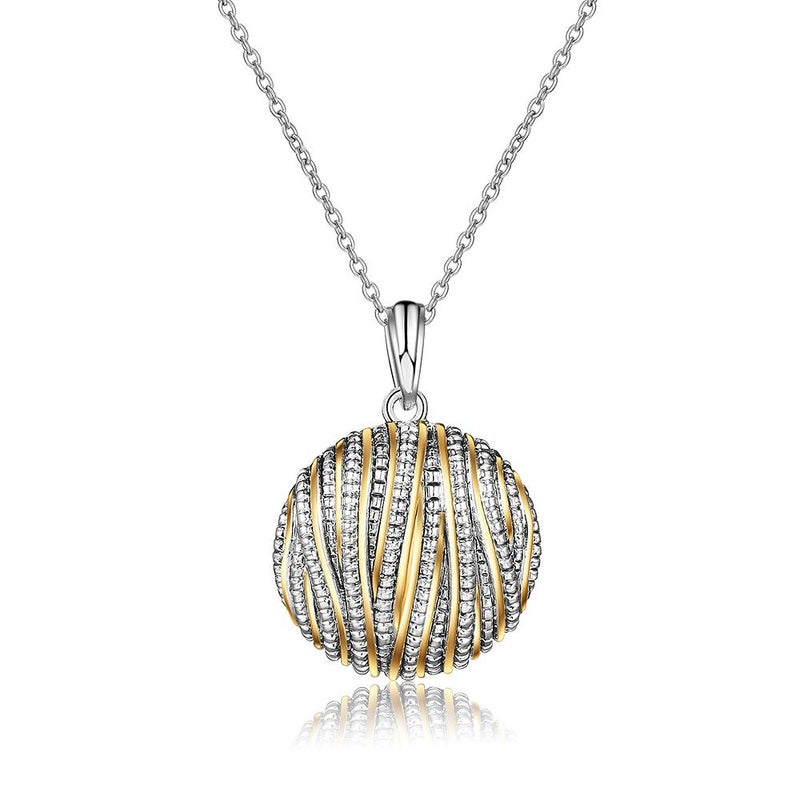 Mytys Coin Pendant Necklace for Women Gold and Silver Intertwined Crossover Pendant Two Tone Necklaces Christmas Jewelry Gift Style 5 - Image 1