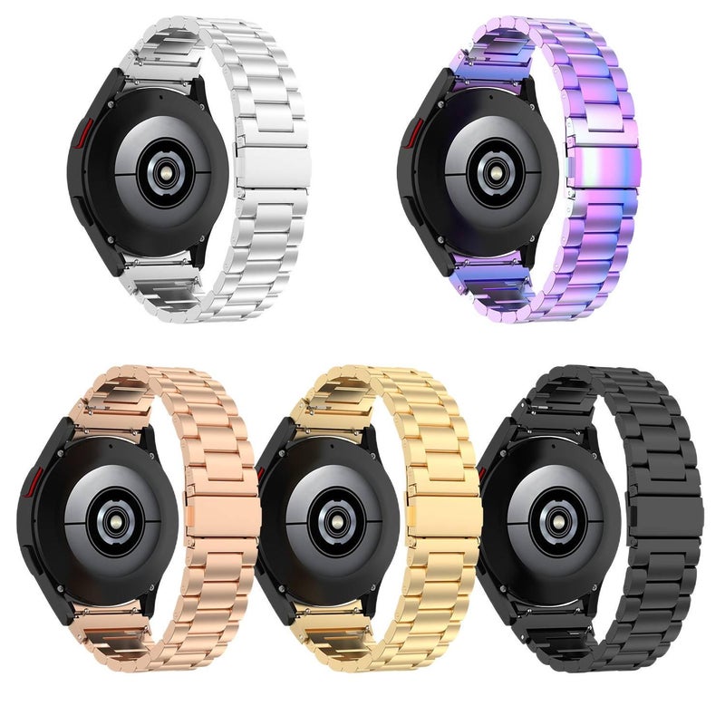 Gold Stainless Steel Link Smartwatch Band Compatible with Samsung Galaxy Watch 4 with Adjustable Fit Replacement Strap for Daily Wear - JOVA - Image 3