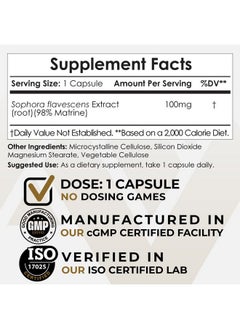 Nootropics Depot Matrine Capsules ; 100Mg ; 98% ; Sophora Flavescens Extract ; 60 Ct  - Image 3