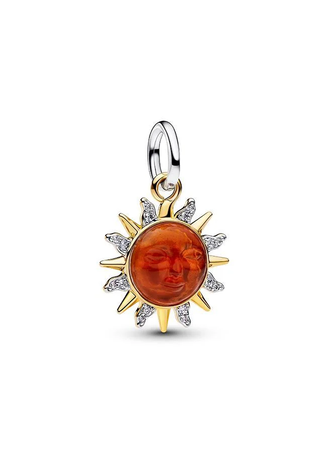 باندورا Swirling Sun Two-Tone Dangle Charm