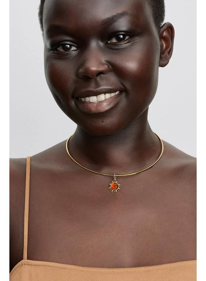 باندورا Swirling Sun Two-Tone Dangle Charm