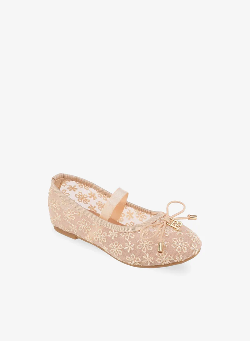Flora Bella By Shoexpress Girls Embroidered Ballerina Shoes