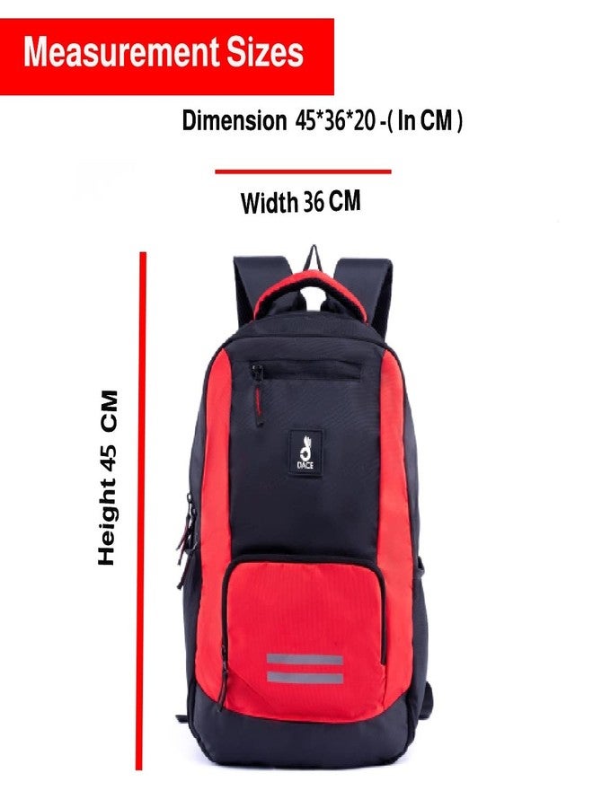 Dace Red Casual Waterproof Laptop Backpack/Office Bag/School Bag/College Bag/Business Bag/Travel Backpack (15.6inch laptop) 30 L (Red & black) - Image 4
