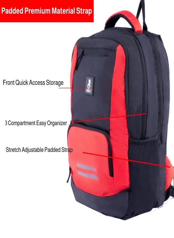 Dace Red Casual Waterproof Laptop Backpack/Office Bag/School Bag/College Bag/Business Bag/Travel Backpack (15.6inch laptop) 30 L (Red & black) - Image 5