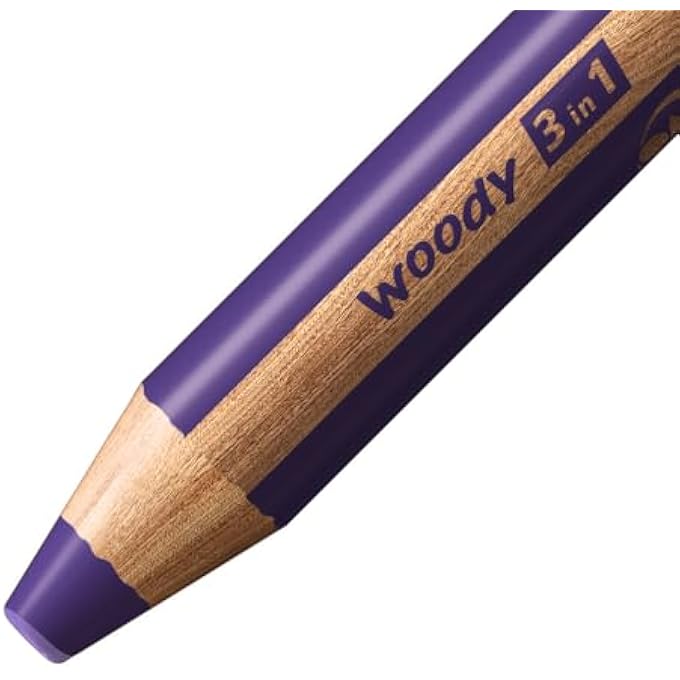 STABILO MULTI-TALENTED PENCIL - WOODY 3 IN 1 - PACK OF 5 - VIOLET - Image 3