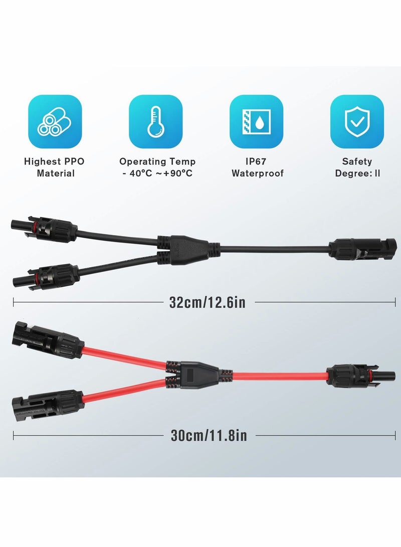 Excefore Y Branch Parallel Connector and Solar Branch Adapter 1 Pair Y Photovoltaic Connector - Image 2