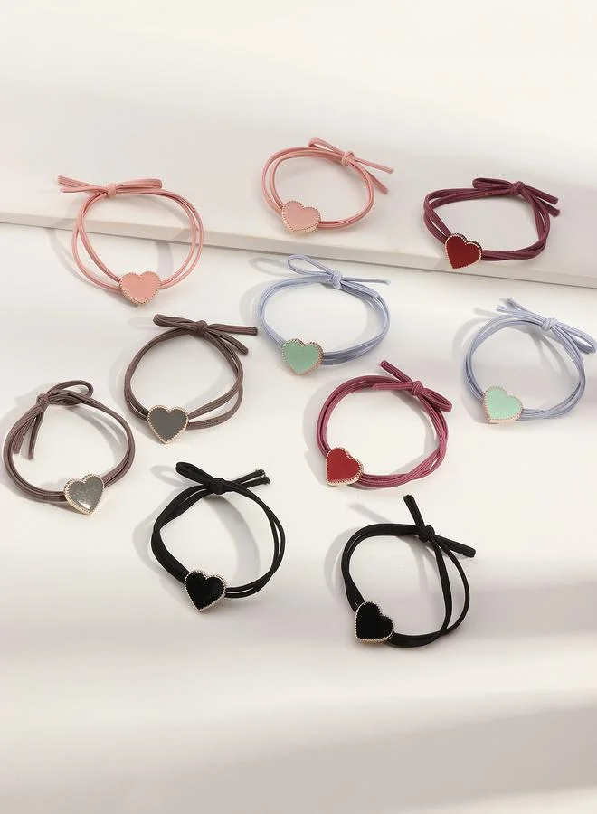 تايك تو Set of 10 - Heart Detail Hair Ties