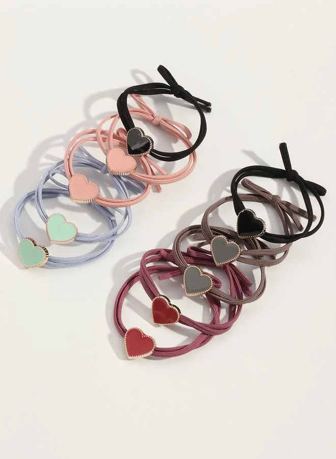 تايك تو Set of 10 - Heart Detail Hair Ties