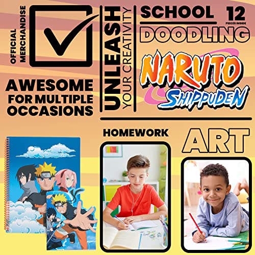 Naruto Stationery Set with Colouring Pencils Tin Pencil Case Childrens Notebooks Bumper Stationery Pack Anime Stationery Set School Supplies Anime Gifts for Boys - Image 5