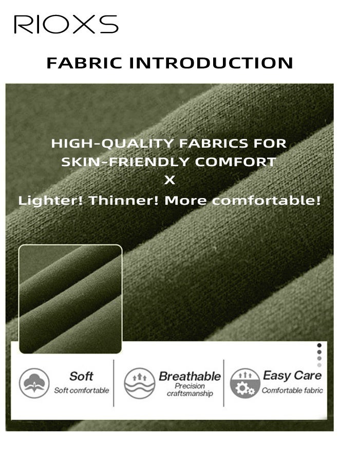 ريوكس بنطلونات كارغو للرجال، بنطلونات رياضية غير رسمية للرجال مع جيوب، بنطلونات رياضية بخصر مطاطي وفتحة سفلية مفتوحة، بنطلونات رياضية مريحة للرجال، بنطلونات رياضية خارجية للرجال، بنطلونات كارغو مطاطية للركض والمشي لمسافات طويلة وصيد الأسماك وركوب الدراجات والعمل في الهواء الطلق وممارسة الرياضة والمزيد، أخضر عسكري - Image 4