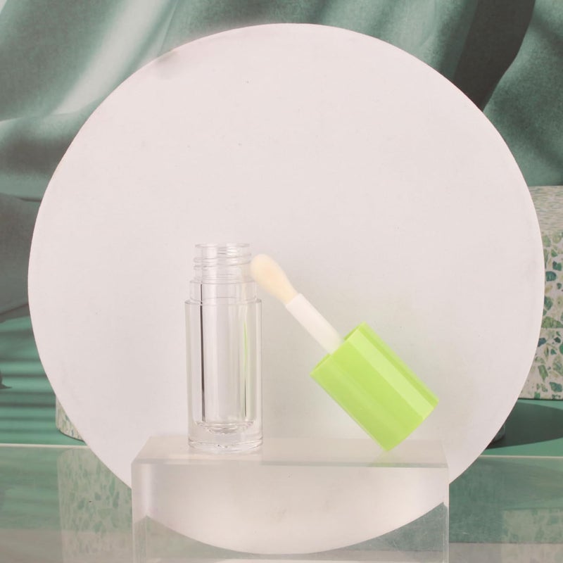 COSIDEA 14pcs Empty 6ml big doe foot wand Chunky lip gloss tubes for DIY lipgloss,Pink round lipgloss containers tubes with thick wand (Green) - Image 4